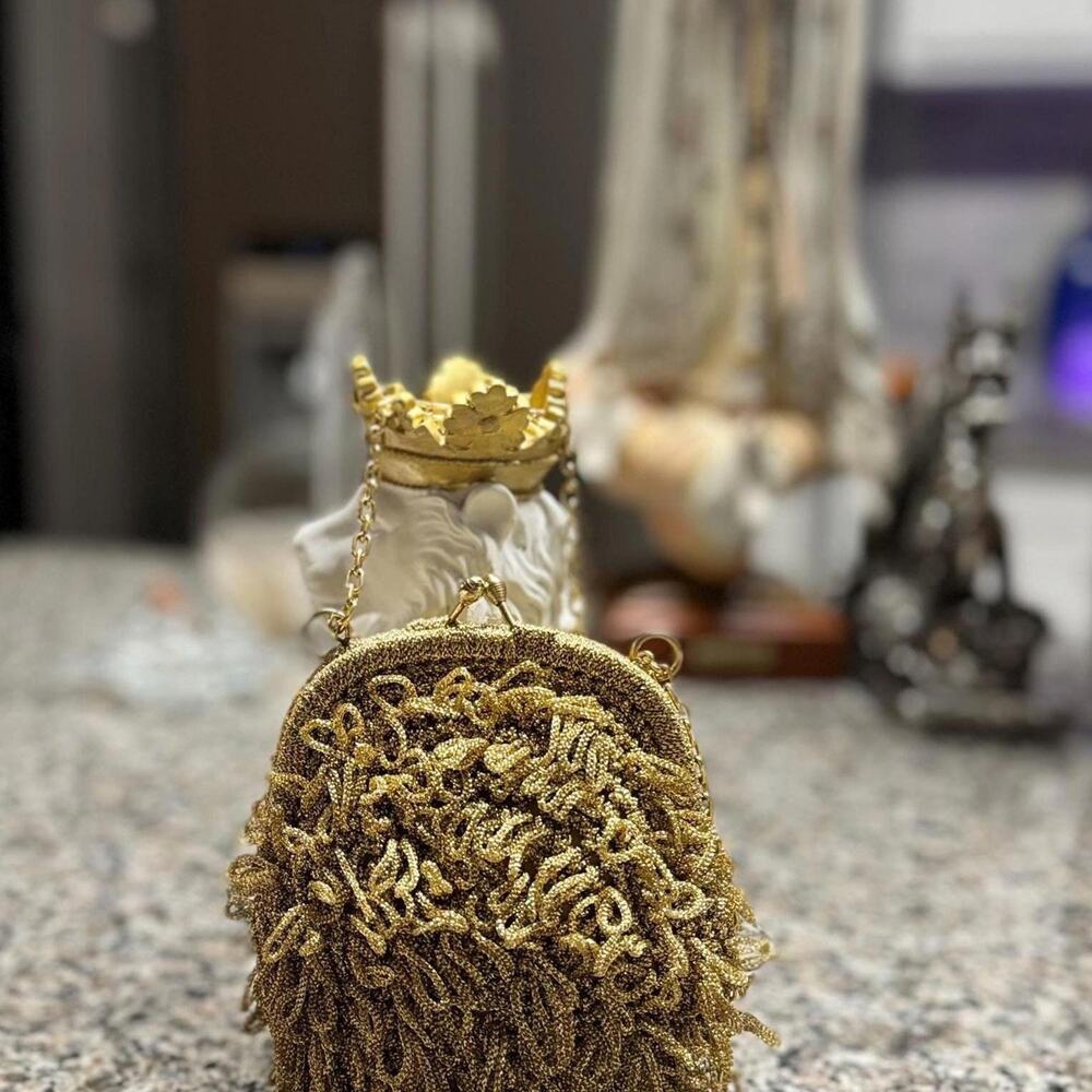 Vintage looking Walborg style Gold evening bag